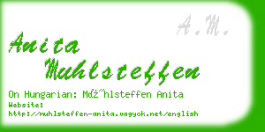 anita muhlsteffen business card